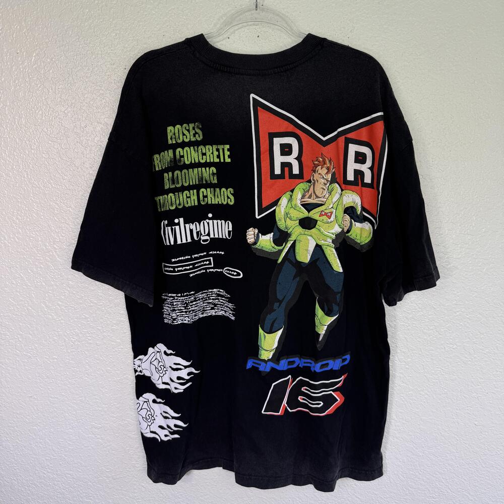 Civil Regime Shirt Mens Medium Dragon Ball Z Android 16 Graphic Black Anime